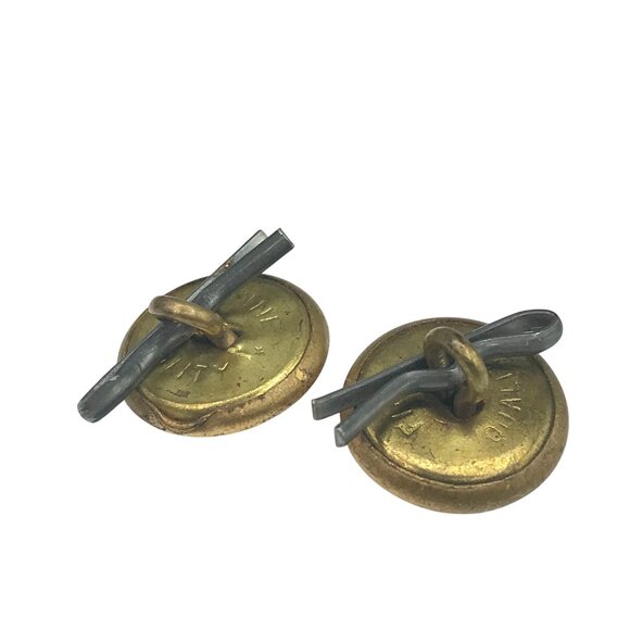 Vintage Fine Quality Military Eagle Pair of Buttons, Gold Tone Brass, Army Unifo - Picture 3 of 4